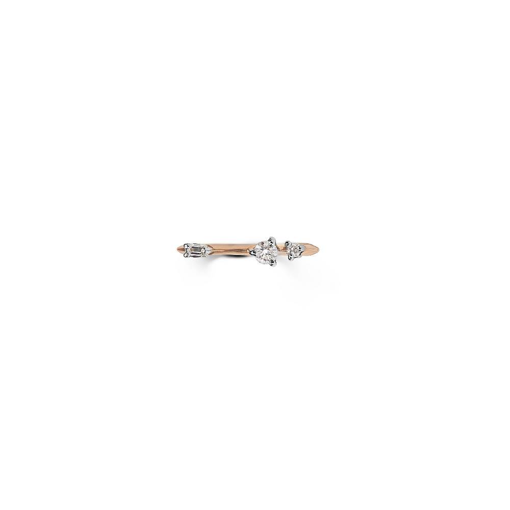 Paola Grande Gioielli BALANCE Anello 'Balance' oro rosa taglio brillante e baguette Promozione