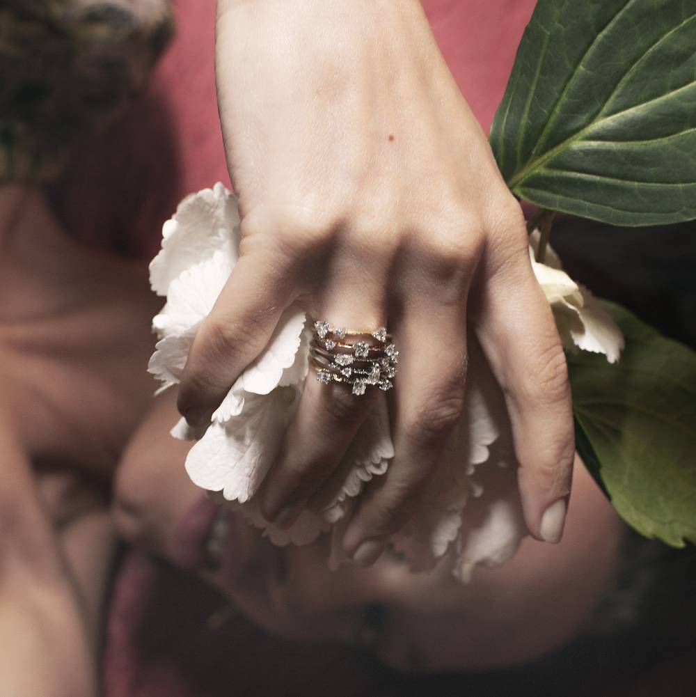 Paola Grande Gioielli BALANCE Anello 'Balance' oro rosa taglio brillante e baguette Promozione