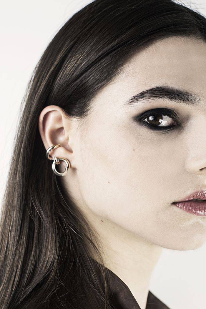 Paola Grande Gioielli NEON Riccioli 'Neon' con bullone e pietre bianche Saldi Di Fabbrica