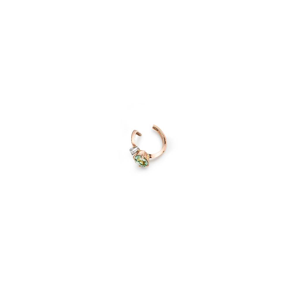 Paola Grande Gioielli BALANCE Ear cuff 'Balance' oro rosa con tormalina verde chiaro Prezzo Ridotto