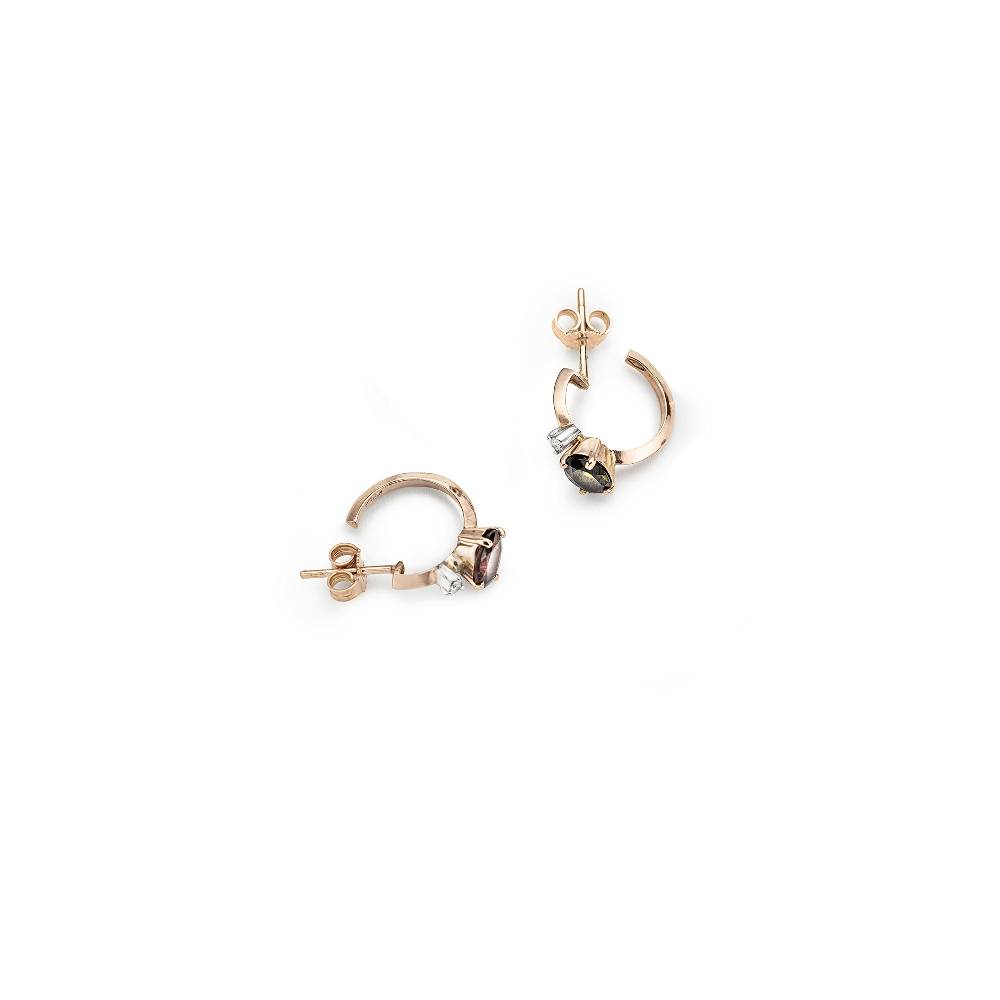 Paola Grande Gioielli BALANCE Orecchini cerchietti 'Balance' con tormalina rosa e verde Sconto