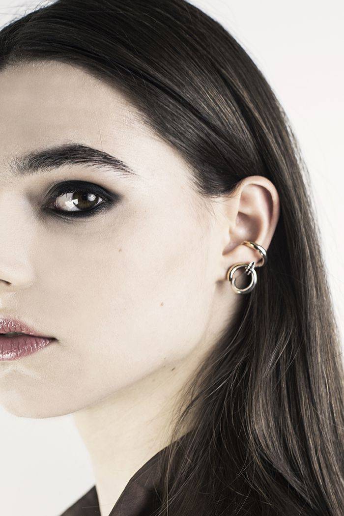 Paola Grande Gioielli NEON Riccioli 'Neon' con bullone e pietre nere Outlet