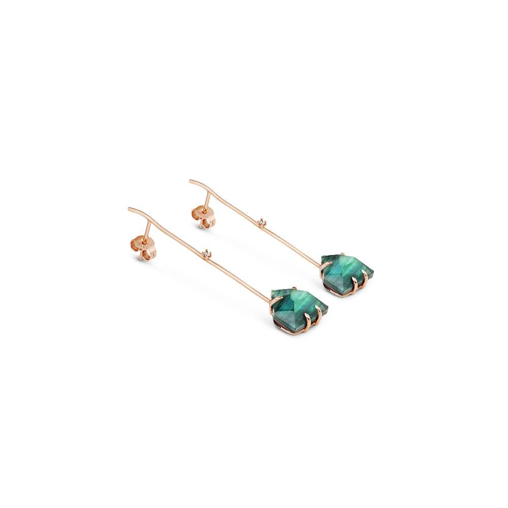 Paola Grande Gioielli AURUM 'Amo' con trapezi verdi Shopping Online