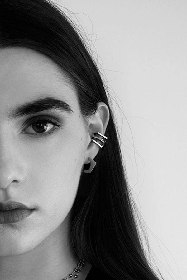 Paola Grande Gioielli CONGIUNZIONI Mono orecchino 'Congiunzioni' 3 elementi base bronzo Offerta speciale