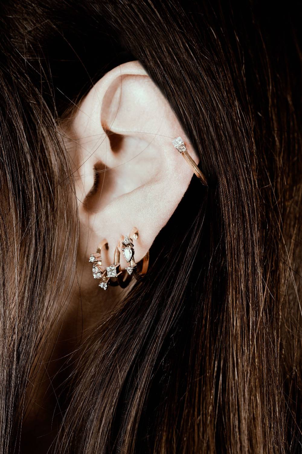 Paola Grande Gioielli BALANCE Set di 3 orecchini 'Balance' oro rosa con diamanti Ultimi due giorni