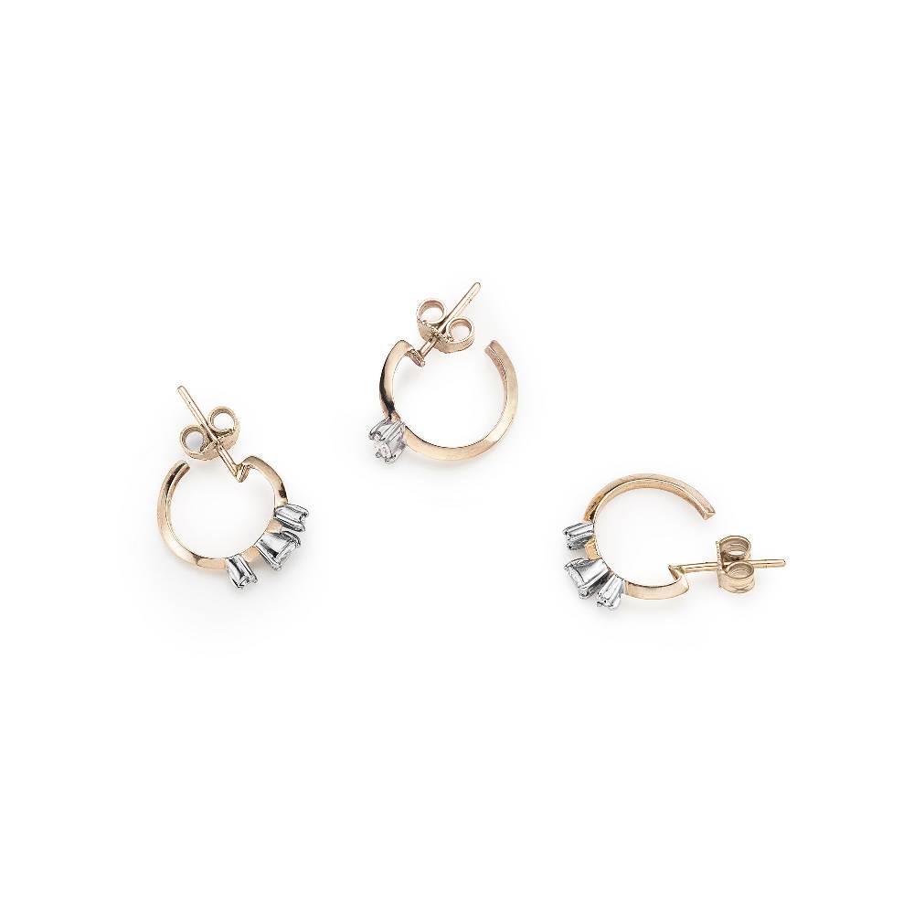 Paola Grande Gioielli BALANCE Set di 3 orecchini 'Balance' oro rosa con diamanti Ultimi due giorni