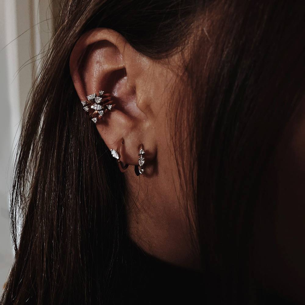 Paola Grande Gioielli BALANCE Ear cuff 'Balance' in oro rosa con diamanti taglio brillante Sostegno trimestrale