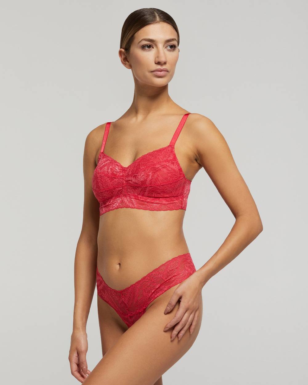 Pompea Set Completo coordinato Intimo Pizzo (Fragola) Promozione Limitata