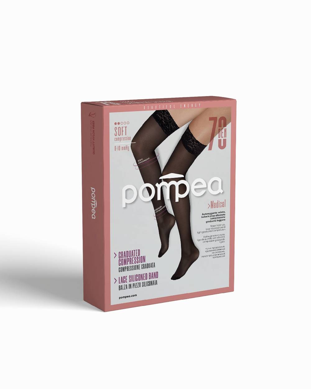 Pompea Autoreggente velato 70 denari contenitivo con compressione graduata leggera Offerte