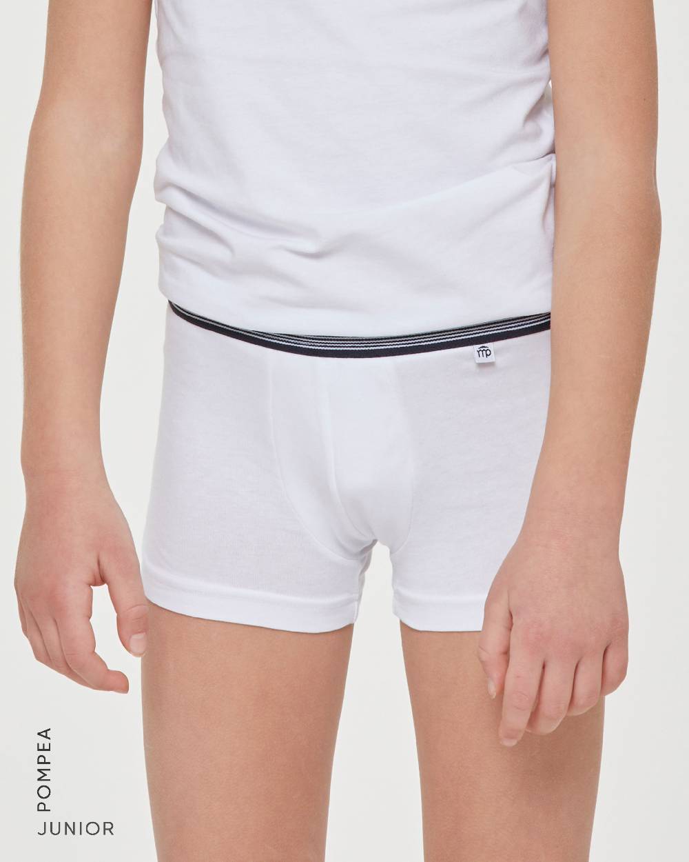 Pompea Boxer bimbo in cotone organico con elastico a righe Shopping Online