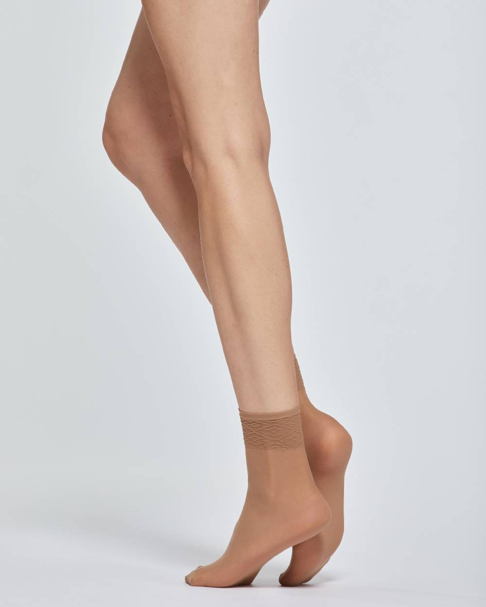 Pompea CALZA CORTA LADY VELATA CON BORDO IN PIZZO x2 In Saldo