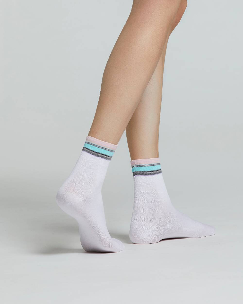 Pompea CALZA COTONE STERLIZIA FANTASIA A RIGHE MULTICOLOR Vendita