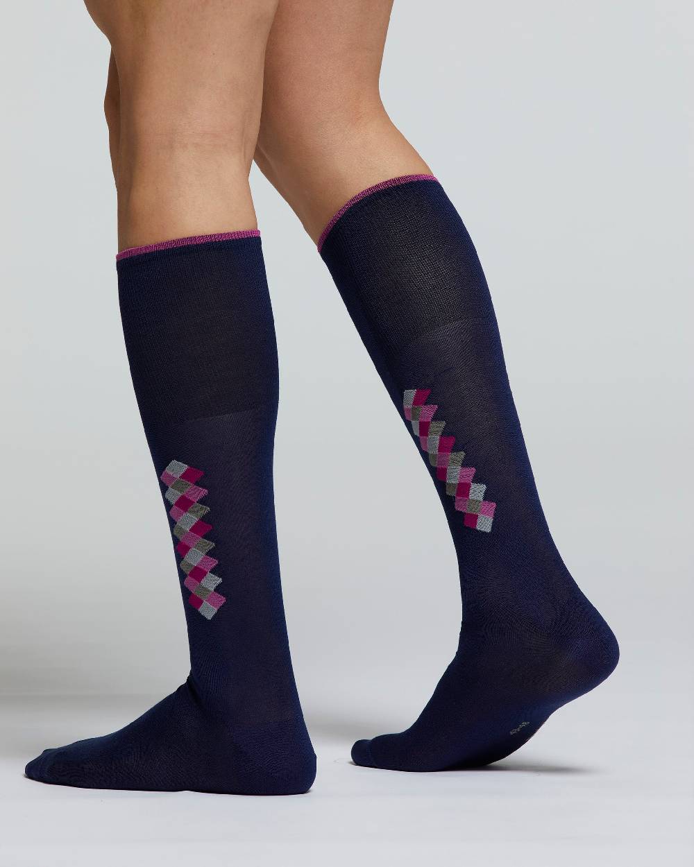 Pompea CALZA LUNGA COTONE BONSAI MOTIVO A ROMBI Fino Al -60%
