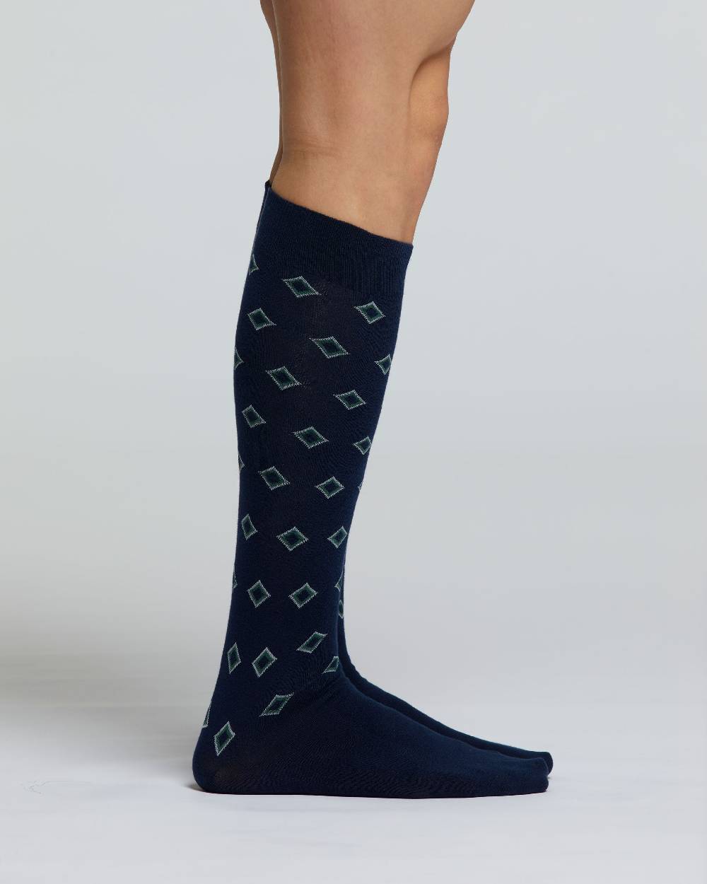 Pompea CALZA LUNGA COTONE CRISPINO MOTIVO A ROMBI In Vendita