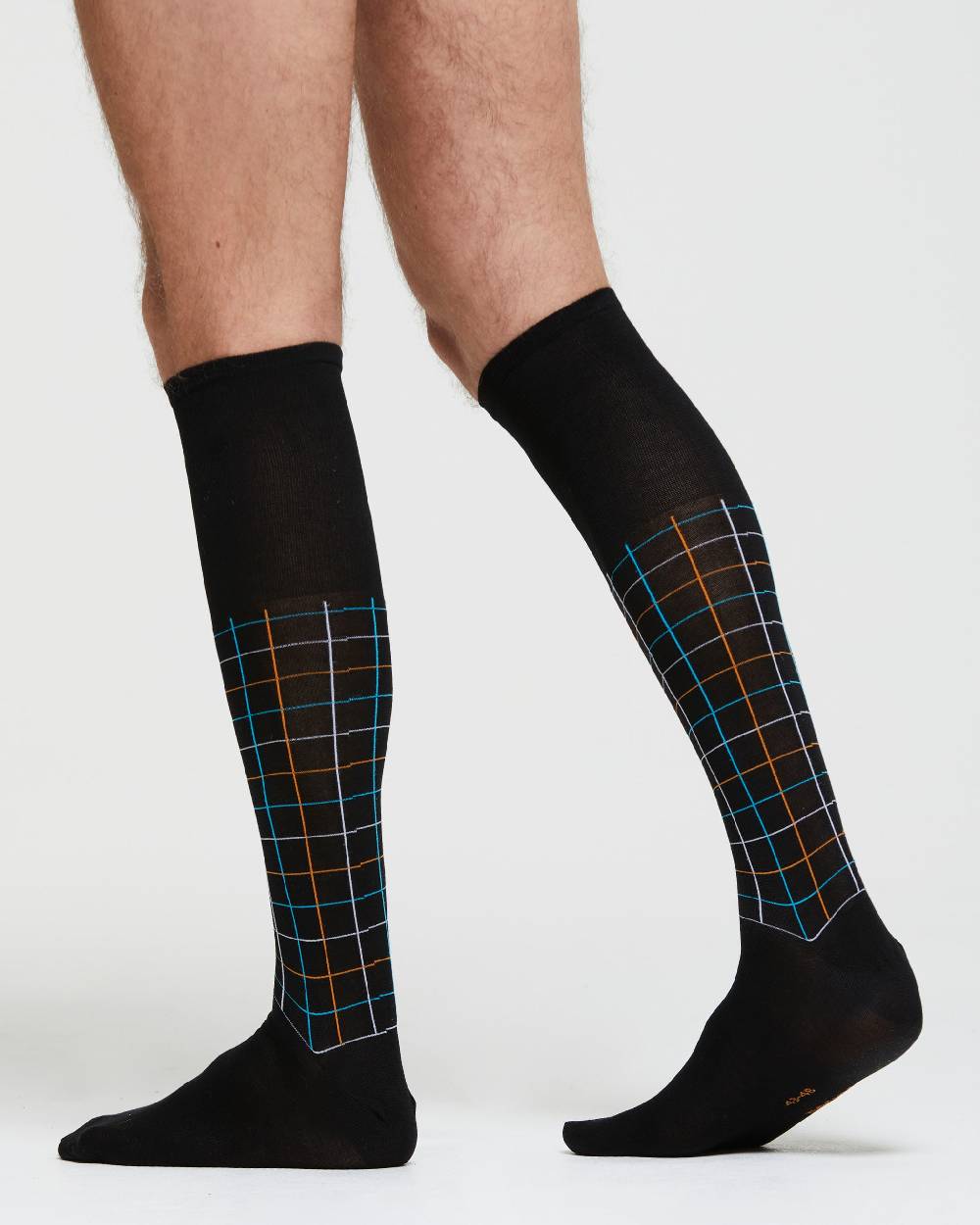 Pompea CALZA LUNGA COTONE MARCO FANTASIA QUADRETTATA Sottocosto