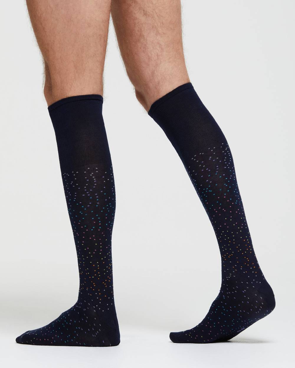 Pompea CALZA LUNGA COTONE NICOLÒ DISEGNO A POIS IRREGOLARI MULTICOLOR Presa