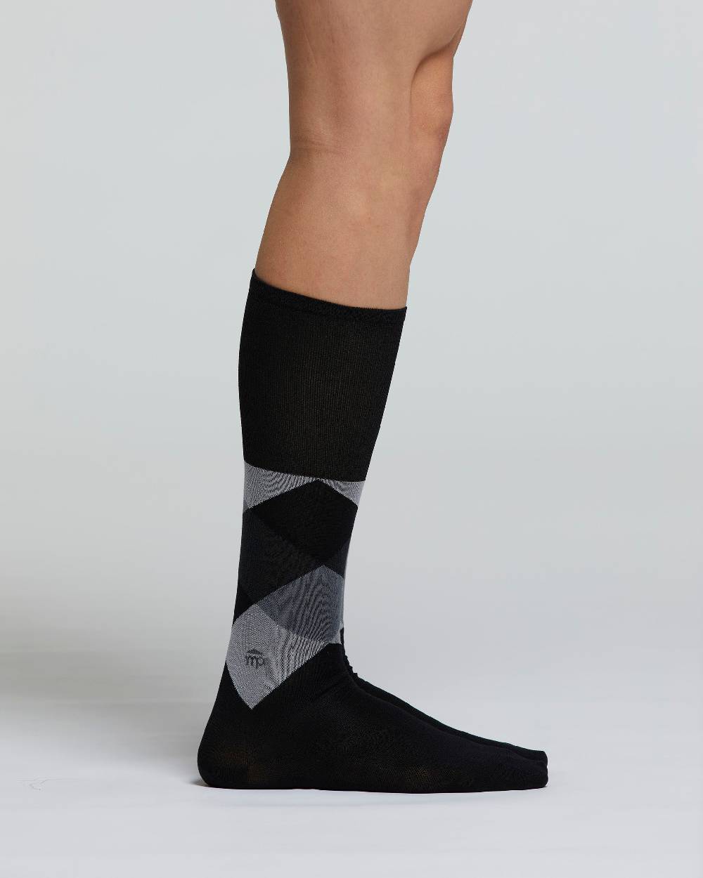 Pompea CALZA LUNGA COTONE OLIVO DECORAZIONE ARGYLE