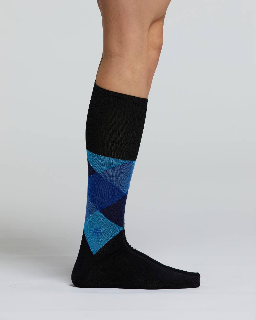 Pompea CALZA LUNGA COTONE OLIVO DECORAZIONE ARGYLE