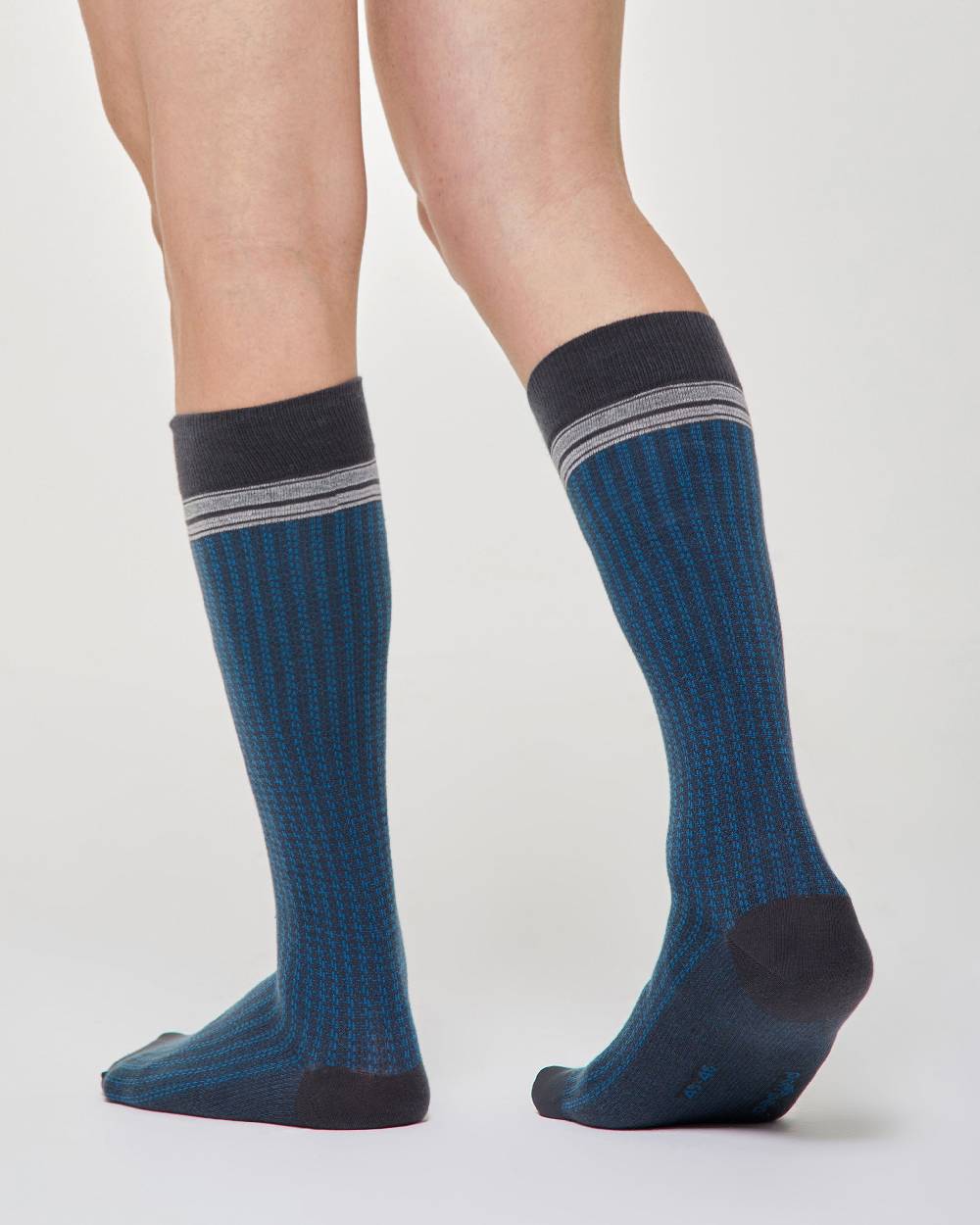 Pompea Calza lunga Efrem cotone con motivo cravatteria Negozio online di fabbrica