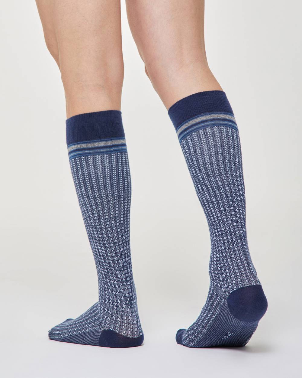 Pompea Calza lunga Efrem cotone con motivo cravatteria Prezzo di fabbrica