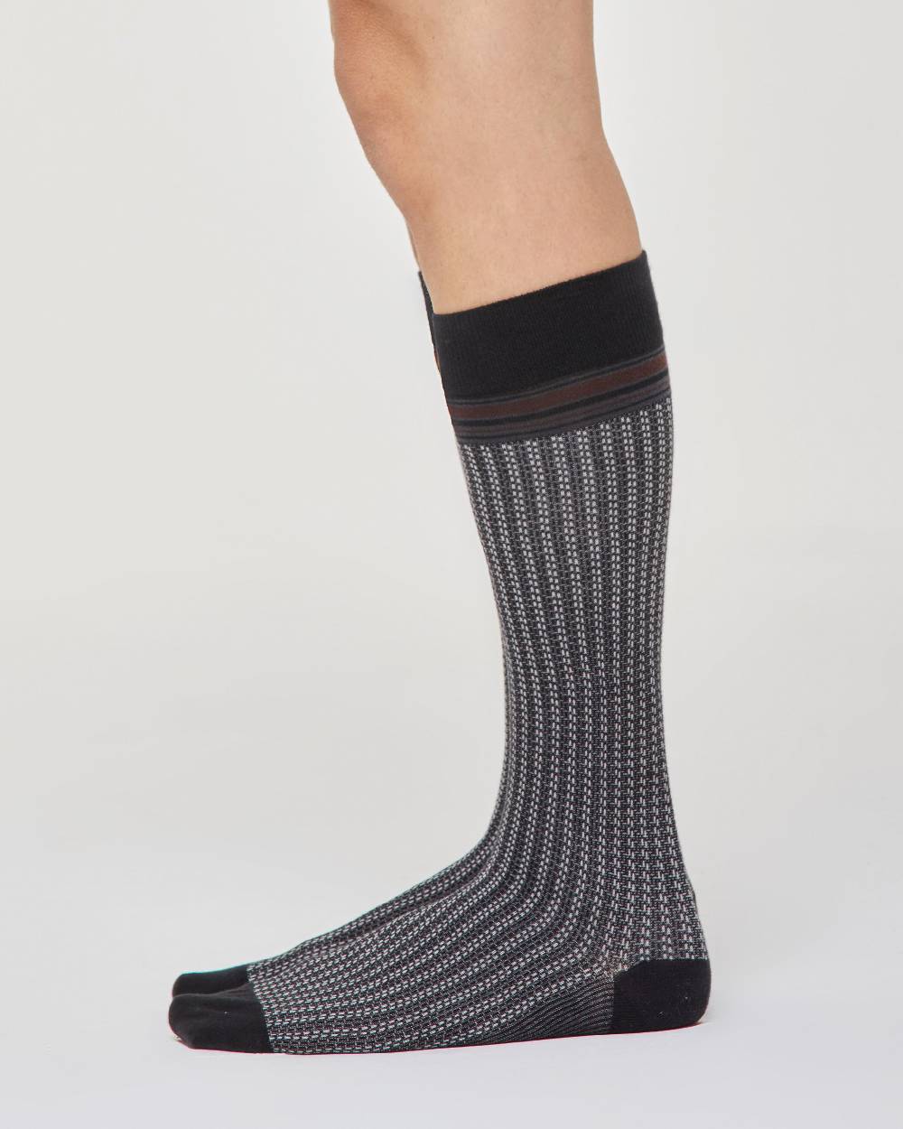 Pompea Calza lunga Efrem cotone con motivo cravatteria