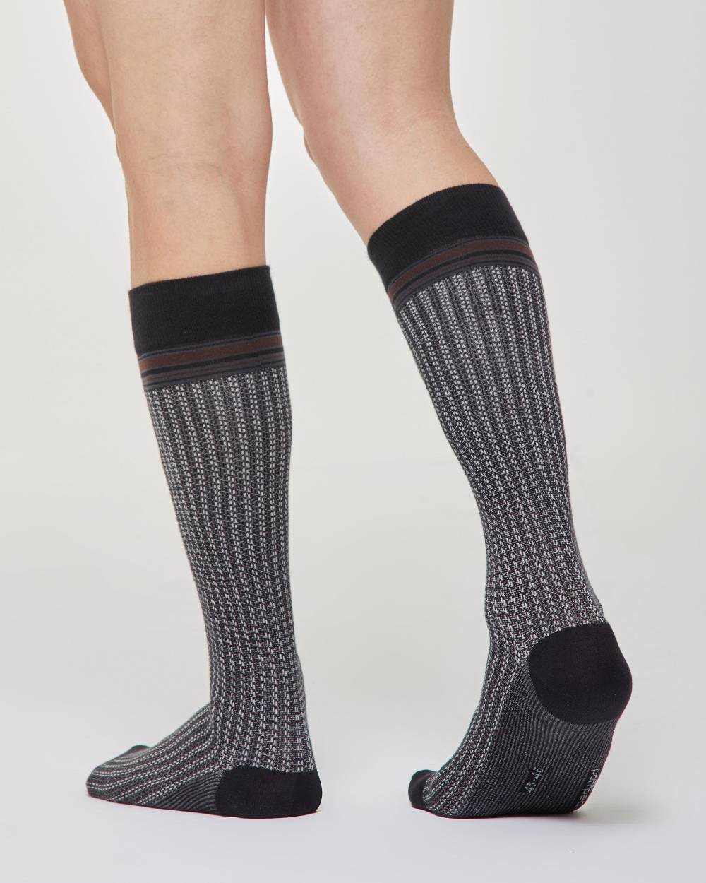 Pompea Calza lunga Efrem cotone con motivo cravatteria Offerta speciale
