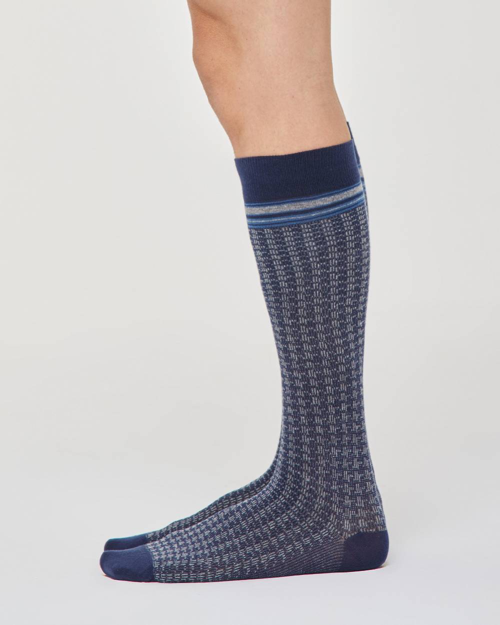 Pompea Calza lunga Eugenio cotone con motivo cravatteria Shopping online