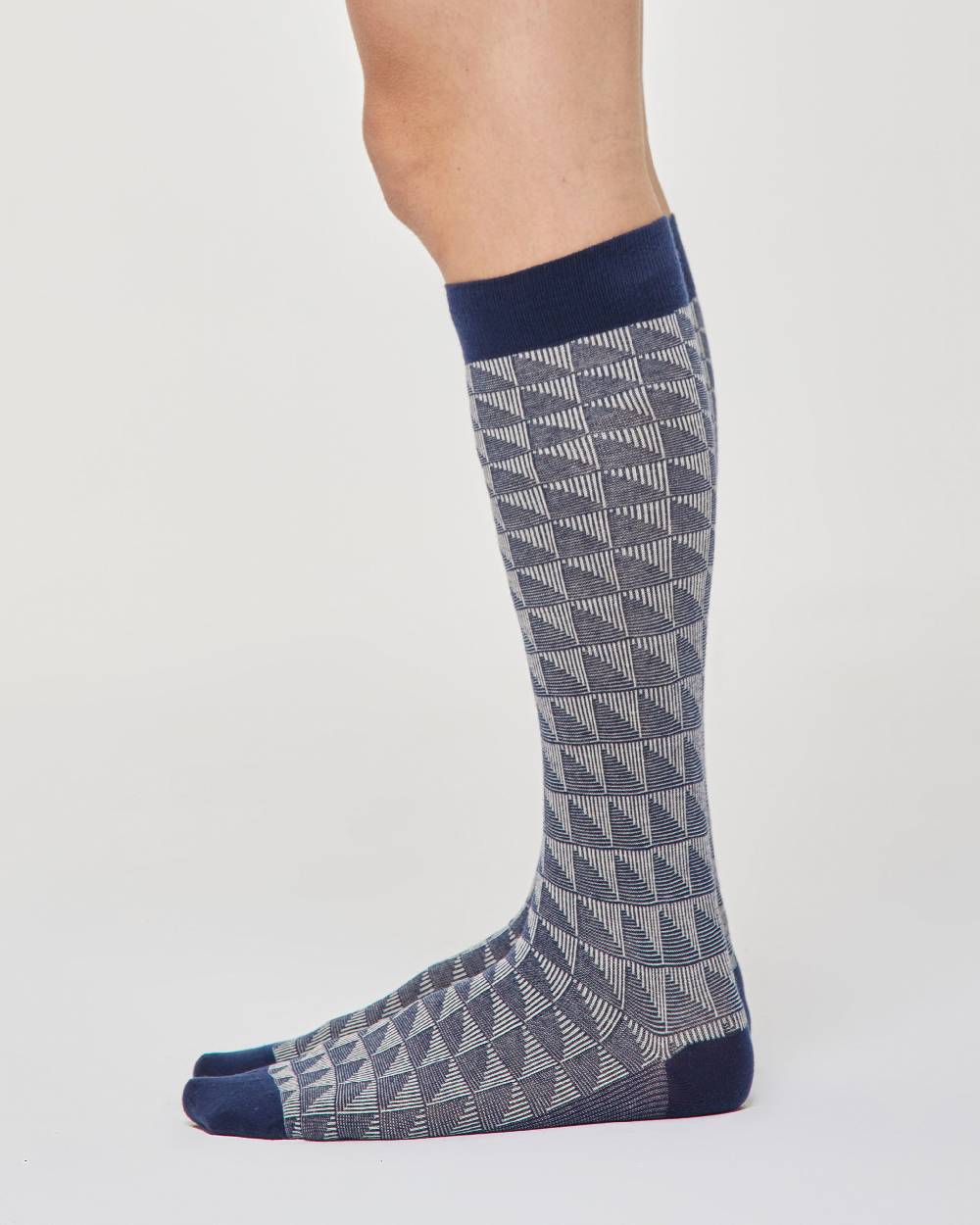Pompea Calza lunga Furio cotone motivo geometrico