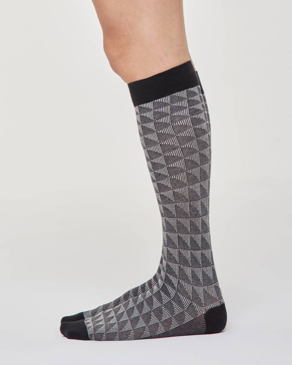 Pompea Calza lunga Furio cotone motivo geometrico