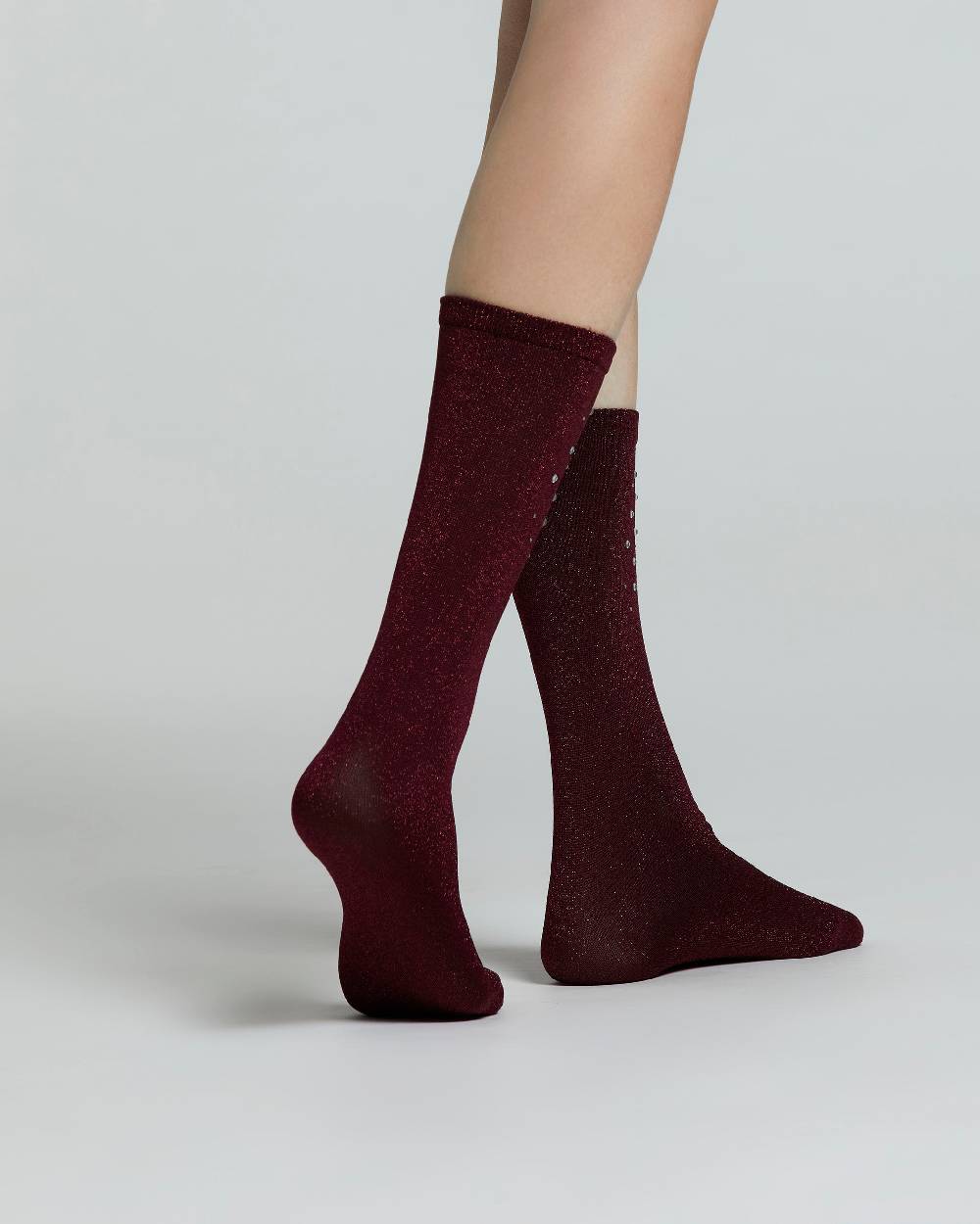 Pompea CALZINO COTONE ACANTO IN LAMÈ CON APPLICAZIONI STRASS Super sconto