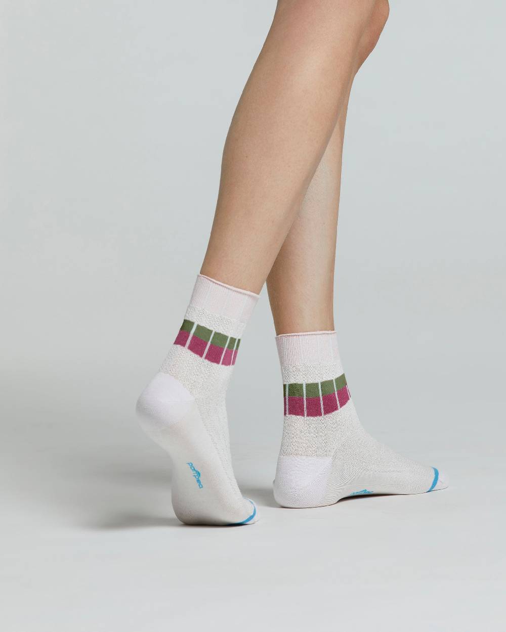 Pompea CALZINO COTONE BEGONIA CON RIGHE ORIZZONTALI A CONTRASTO 50% di sconto per tempo limitato