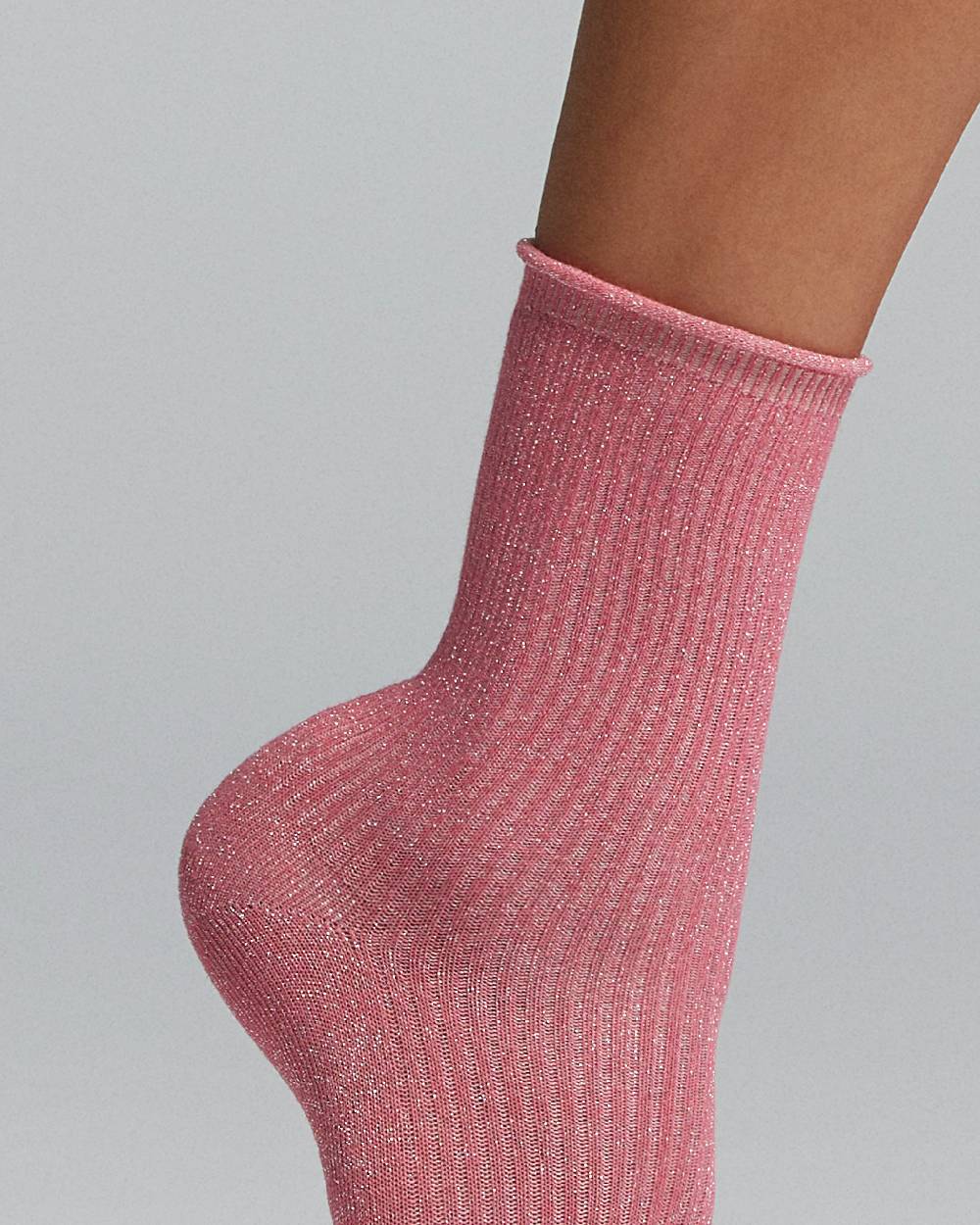 Pompea Calzino Persefone cotone a costina con lamè Offerta esclusiva
