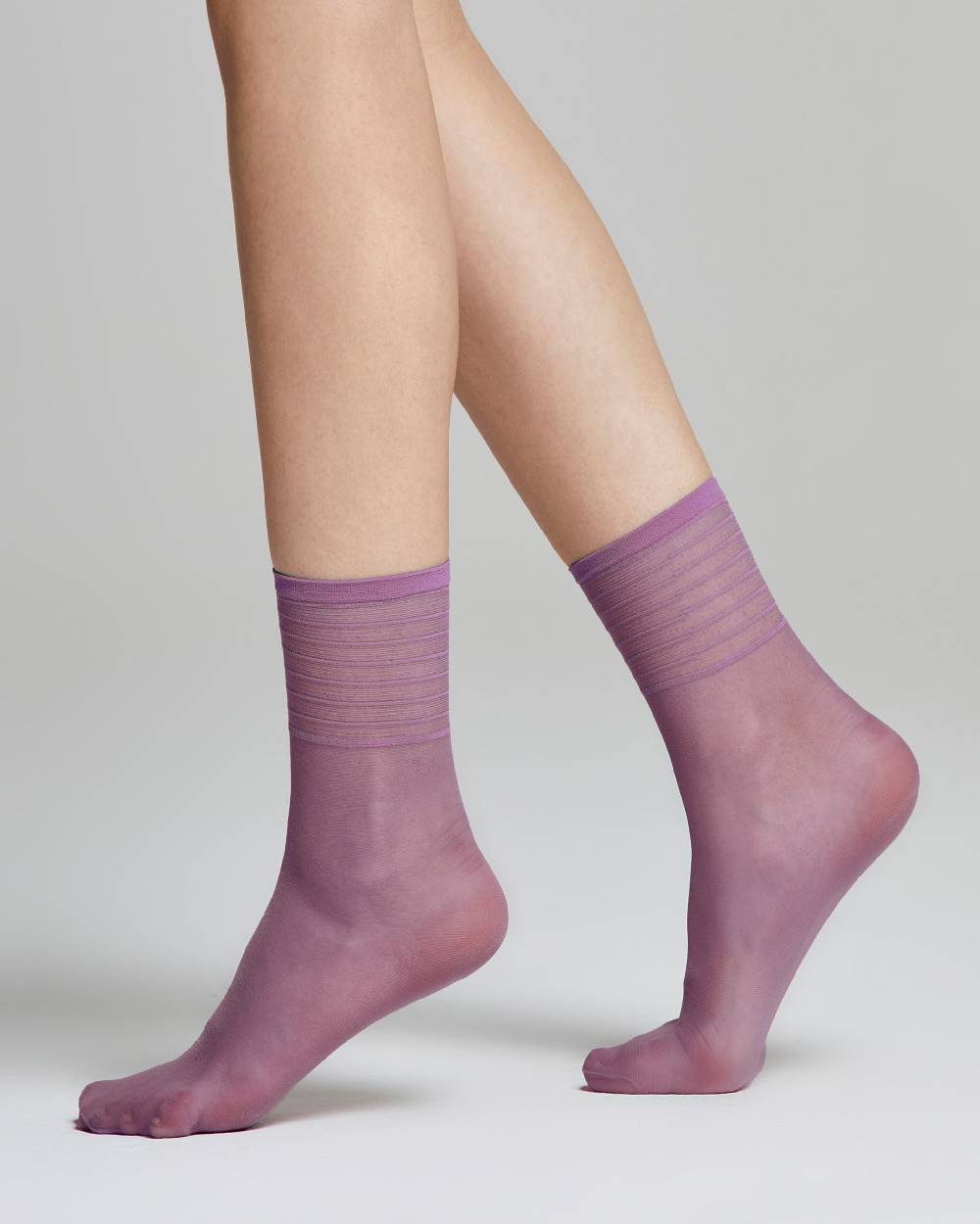 Pompea Calzino velato Iris con righe in trasparenza