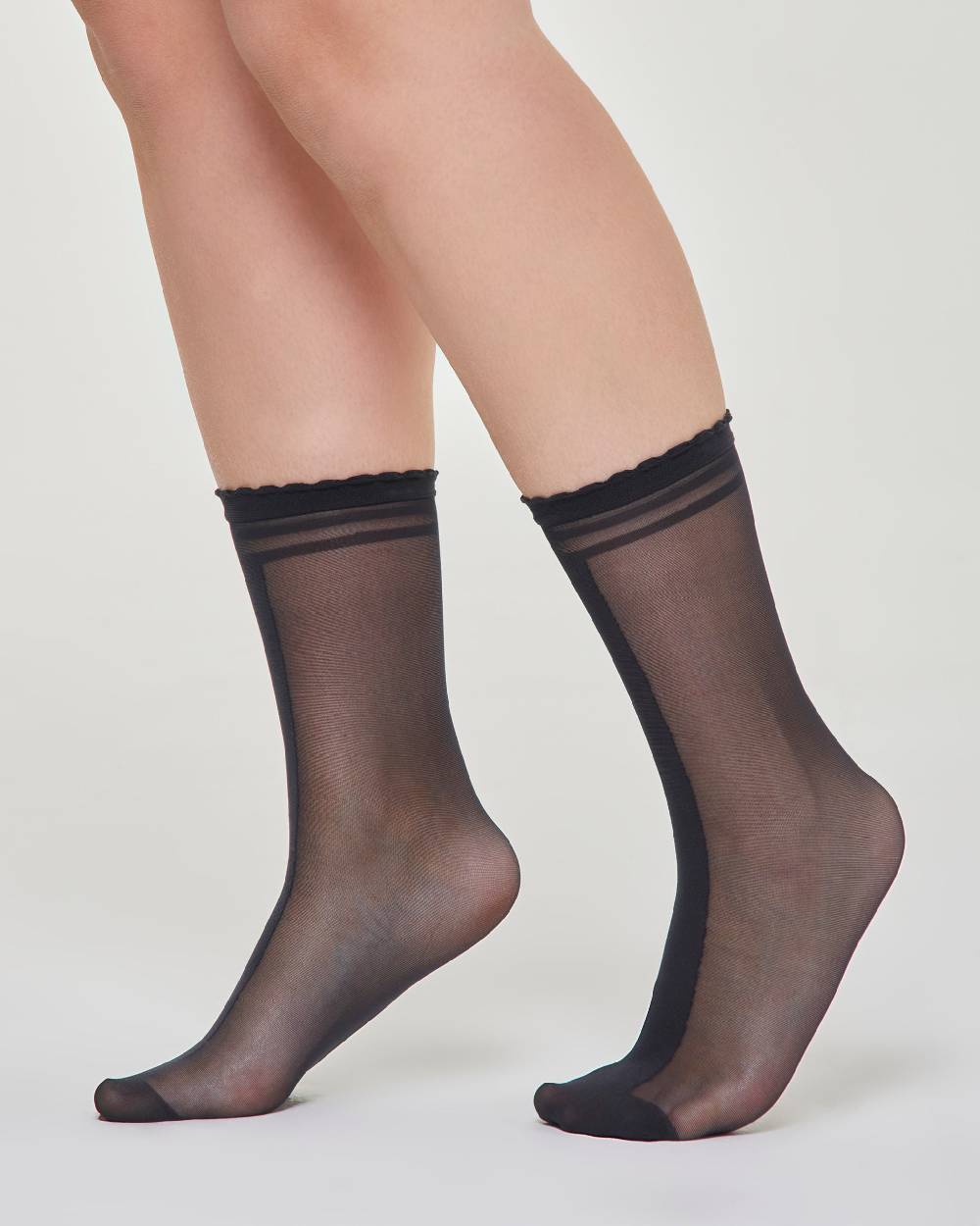 Pompea Calzino velato Mica con riga verticale