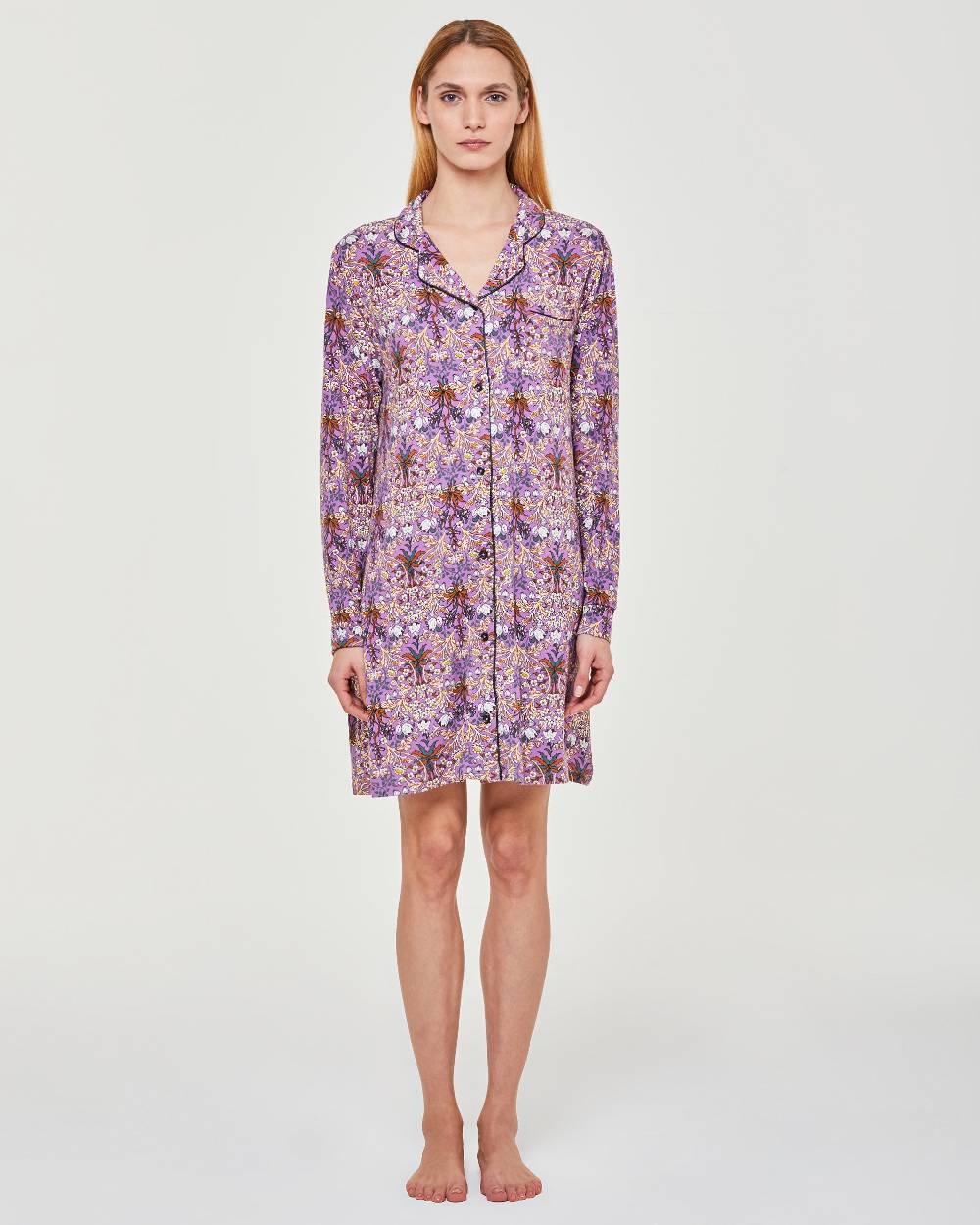 Pompea Camicia da notte viscosa Orchidea Soddisfazione Garantita