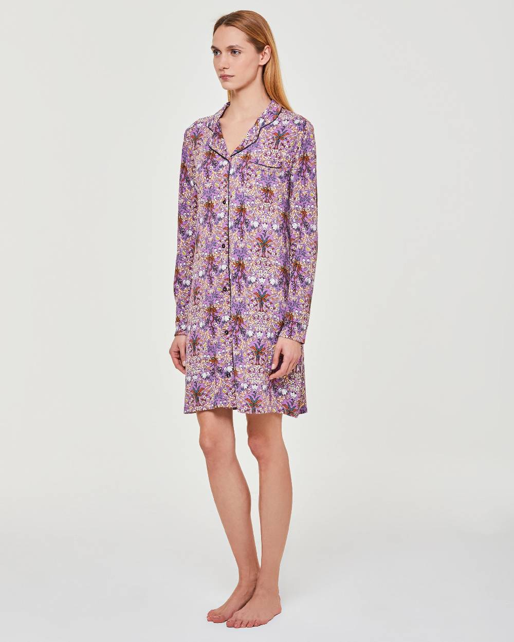 Pompea Camicia da notte viscosa Orchidea Soddisfazione Garantita