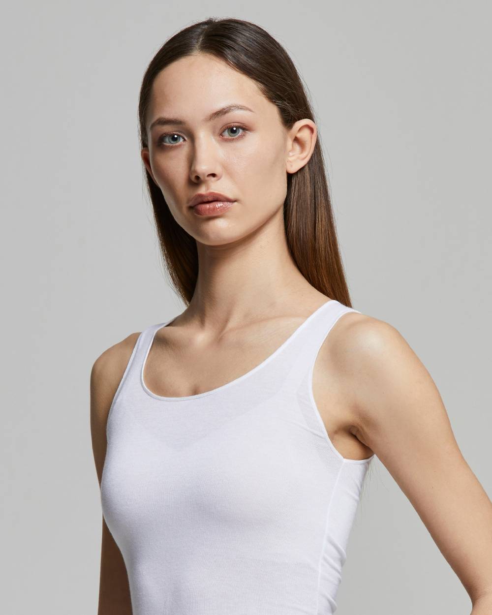 Pompea Canotta scollo tondo in modal cashmere Negozio online di fabbrica
