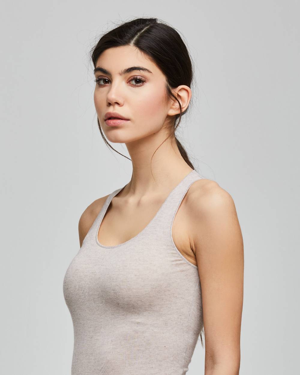 Pompea CANOTTA SPALLA LARGA SCOLLO TONDO IN MODAL CASHMERE Cyber Monday