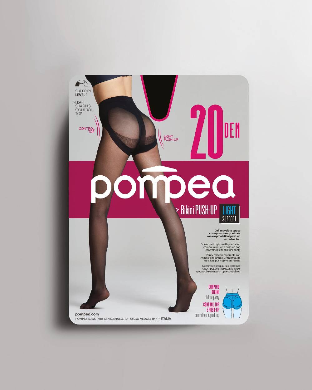 Pompea Collant bikini push-up 20 denari Comprare a buon mercato