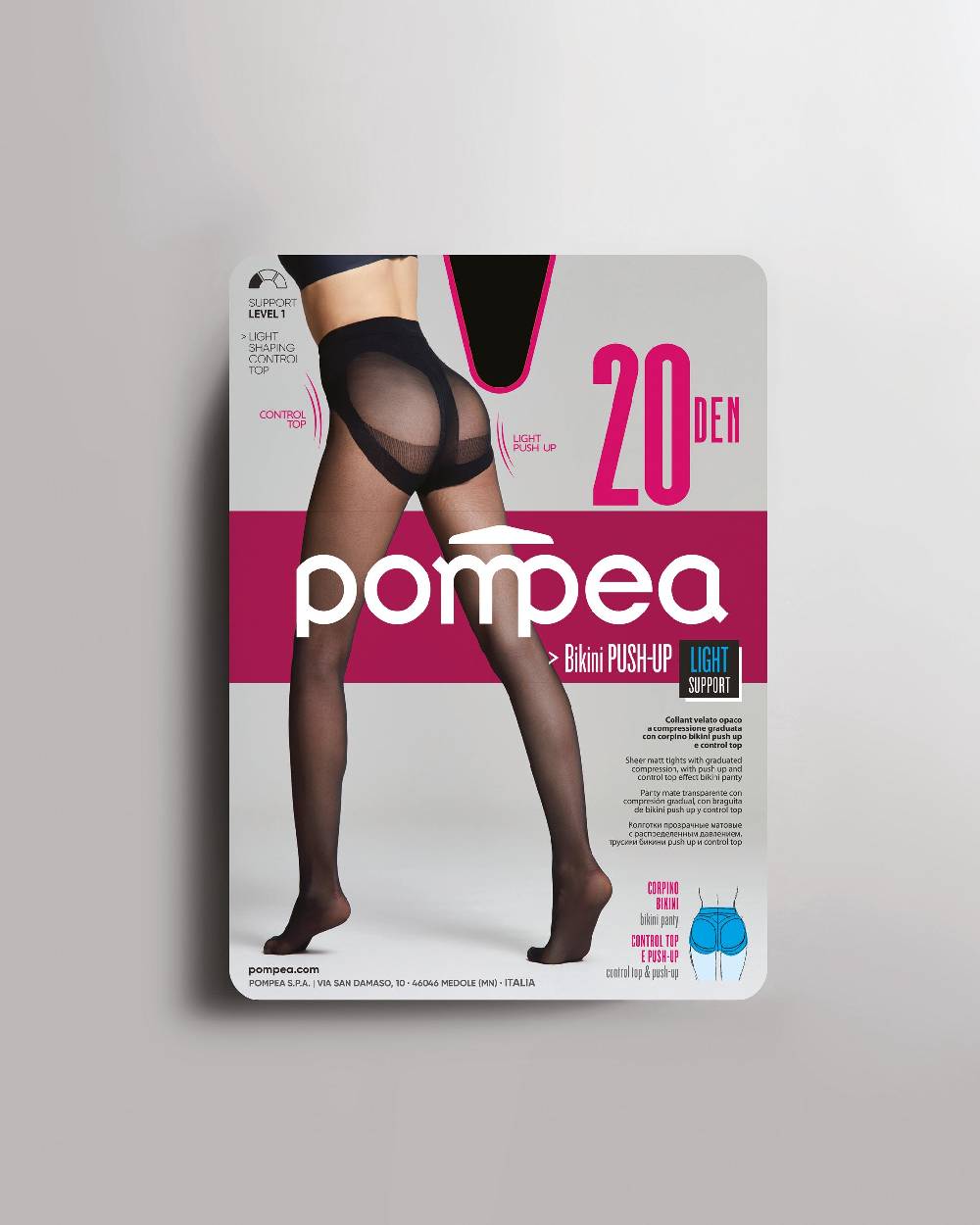 Pompea Collant bikini push-up 20 denari Grande vendita