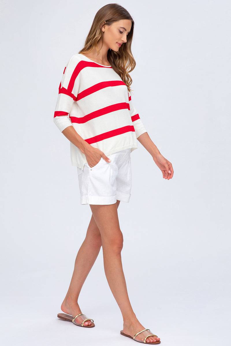 Pietro Brunelli MINI SHORT IN LINO | Pantaloncini Premaman Bianchi Novità