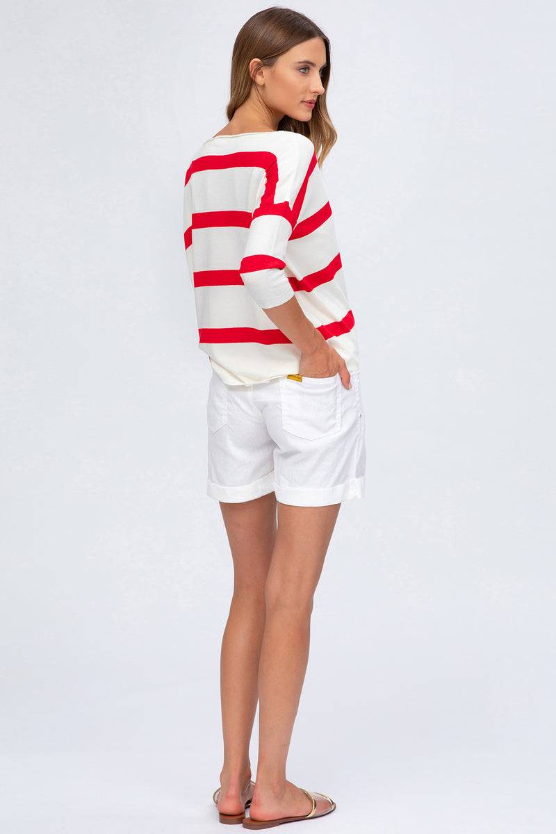 Pietro Brunelli MINI SHORT IN LINO | Pantaloncini Premaman Bianchi Novità