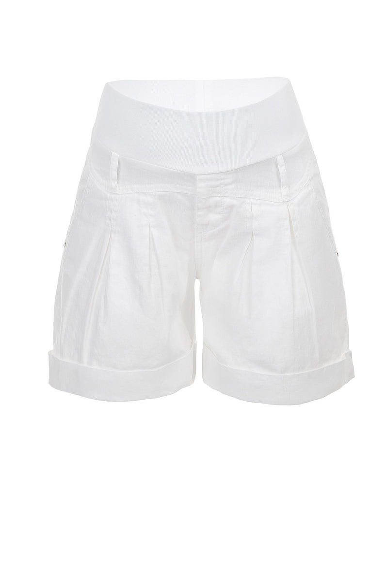 Pietro Brunelli MINI SHORT IN LINO | Pantaloncini Premaman Bianchi Novità