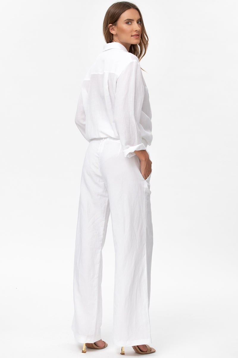 Pietro Brunelli JOSEPH | Pantaloni Premaman in Lino Bianchi Sconto