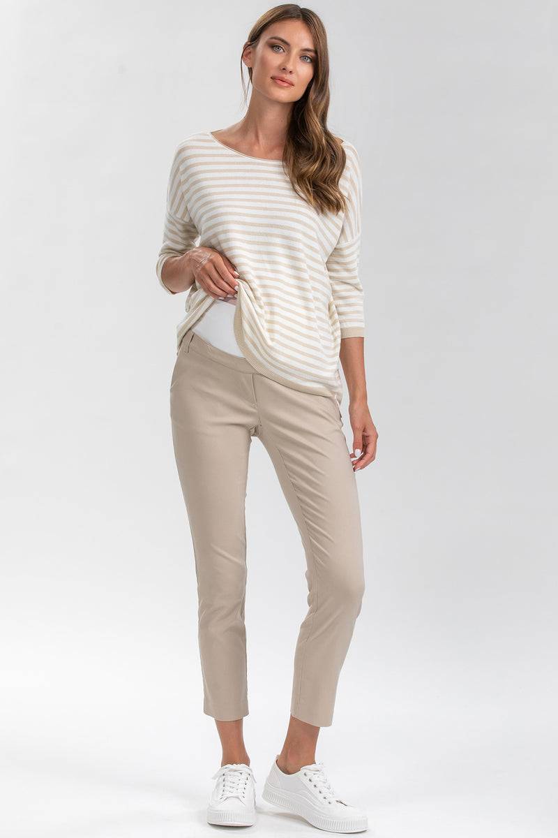 Pietro Brunelli ELWOOD | Pantaloni Premaman Elasticizzati Beige Consegna Veloce