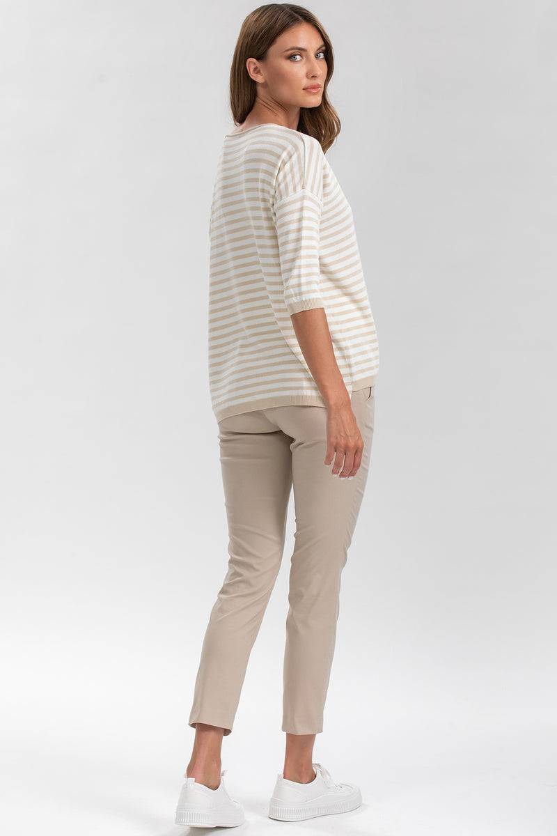 Pietro Brunelli ELWOOD | Pantaloni Premaman Elasticizzati Beige Consegna Veloce