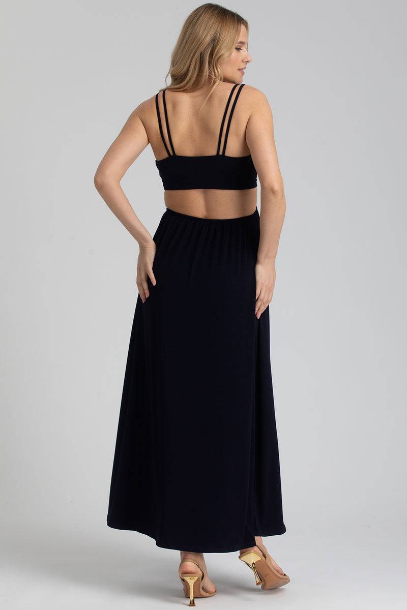 Pietro Brunelli SELENA | Abito Premaman da Sera Blu Scuro con Cut-Out Negozio