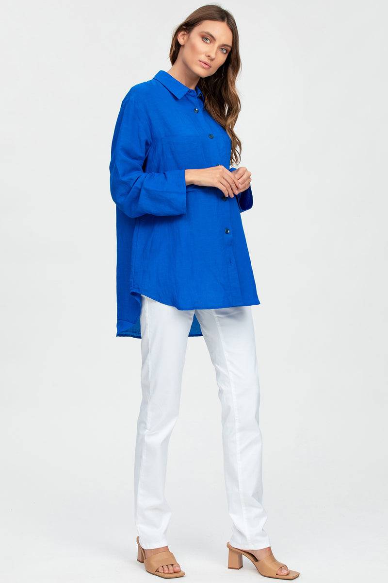 Pietro Brunelli LISA | Camicia Premaman Oversize Blu Qualità Garantita