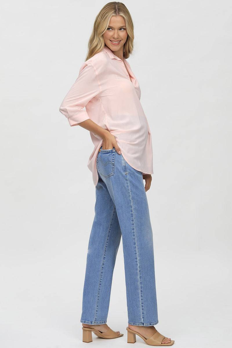 Pietro Brunelli HI-RISE STRAIGHT LEG W037 | Jeans Premaman a Gamba Dritta Sconto