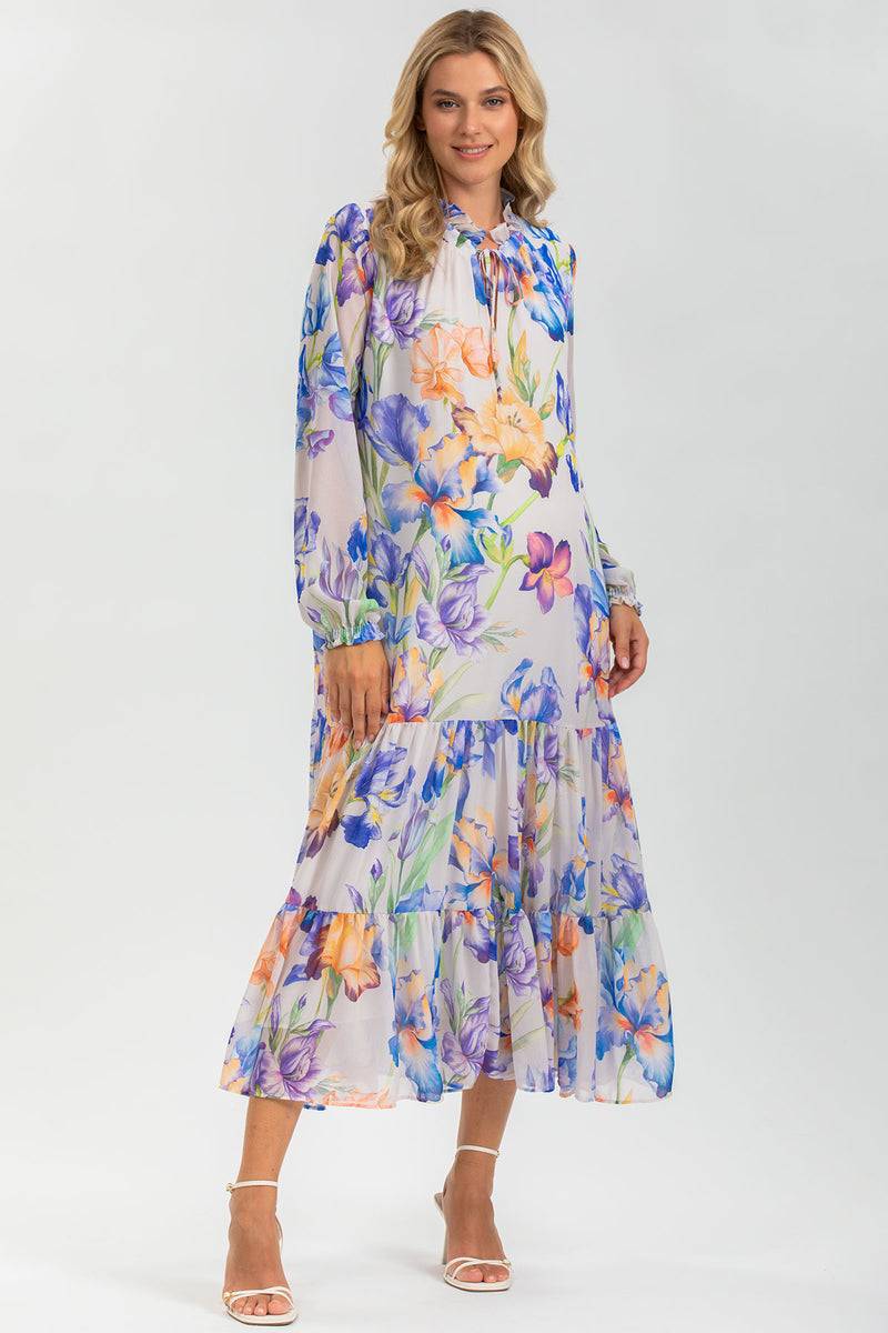 Pietro Brunelli NOEMI QA30 | Abito Premaman in Chiffon Stampato Qualità Garantita